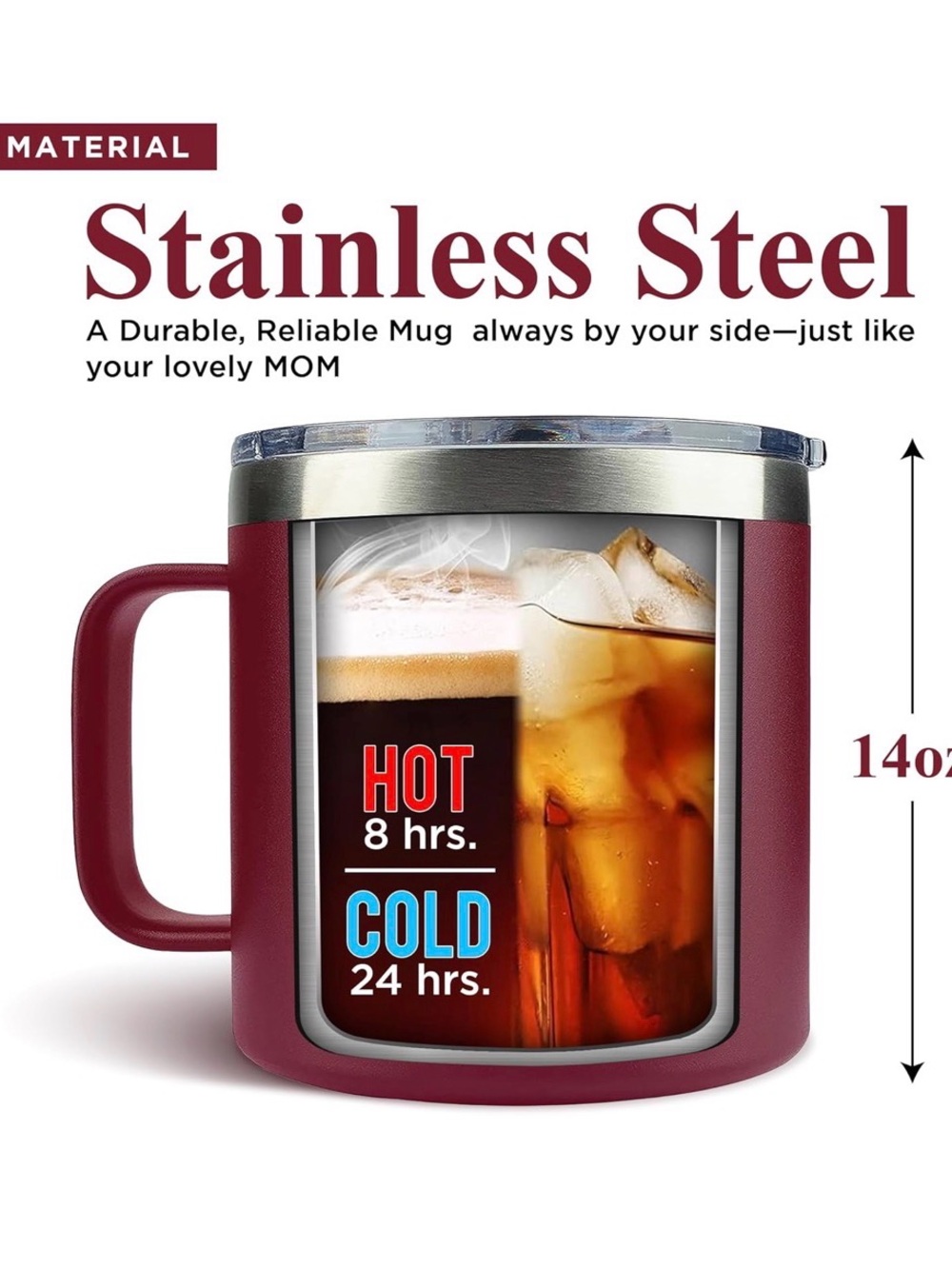 Mamasaurus Red Insulated Mug - 'Don't Mess With' Design - Picture 4 of 5